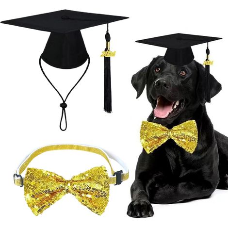 Graduation Hat for Dogs, Dog Graduation Hat and Dress Adjustable