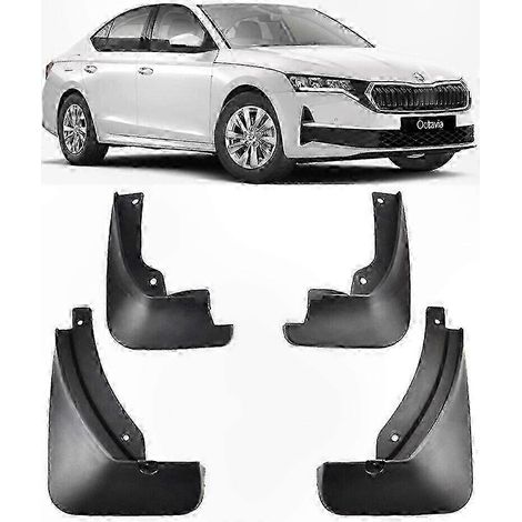 Kotflügel vorne und hinten für Skoda Octavia MK4 2020-2024, Spritzschutz, 4-teiliges Set, strapazierfähiges Material, schwarz, kompatibel mit Limousine. (1/5)