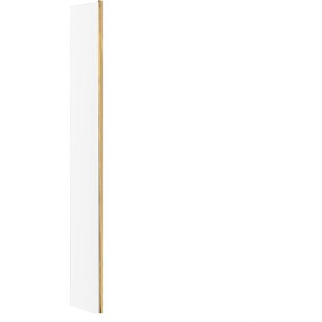 Balterley Drakelow Contemporary Bathroom 8mm Glass Wetroom Return Screen with Brass Profile, Brushed Brass, 1950 x 28 x 215mm