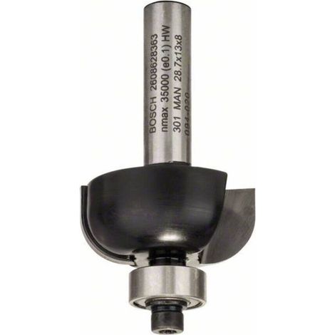 Fresa medias cañas 8 mm R1 8 mm D 287 mm L 13 mm G 54 mm BOSCH 2608628363