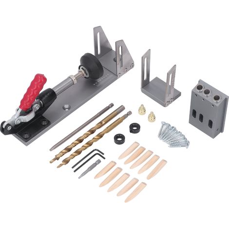 Taschenlochbohrer-Set aus gehärtetem Aluminiumlegierungsstahl, Dübelbohrer-Schrauben-Set für Holzbearbeitung (1/5)