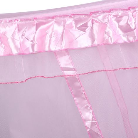 Rideau de lit à baldaquin de luxe Princesse à quatre poteaux, moustiquaire rose 1,5 x 2 m (1/5)