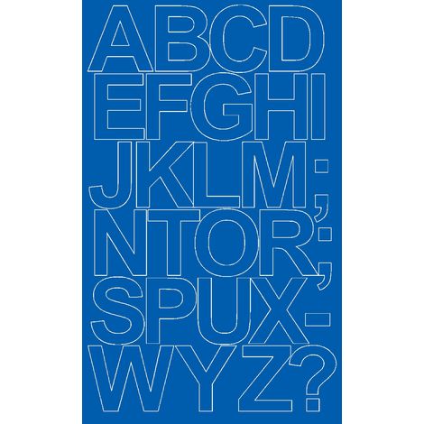 Lettere adesive autoadesive, 12 cm, blu lucido