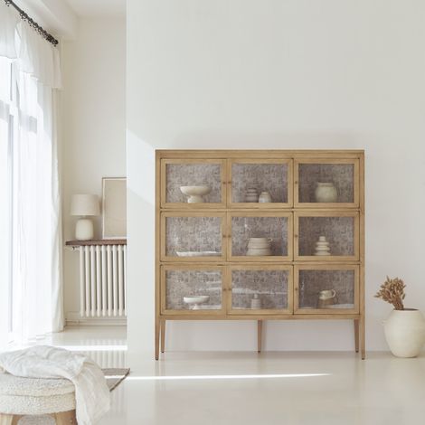 Tikamoon Tana Vitrine en chêne H 160 cm × L 160 cm × P 40 cm (1/5)