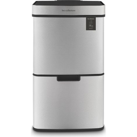 Les collectors n°1010 - Poubelle de tri à capteur 64L, édition Inox (1/5)