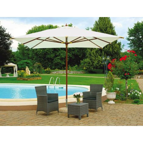 Regenschirm mit Holzschaft, Farbe ecru 300x300 cm MALIGI HOME MG/CARBON Ecrù (1/2)