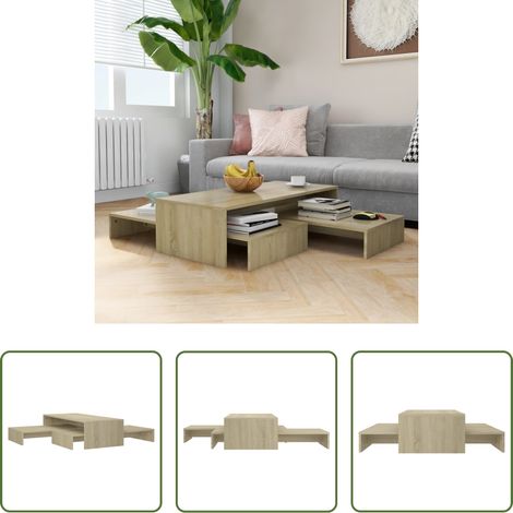 Tables d'appoint - Set de tables basses gigognes chêne sonoma bois d'ingénierie (1/5)