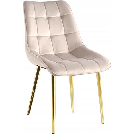 Stuhl J262-1 (goldene Beine) Samt beige (1/5)