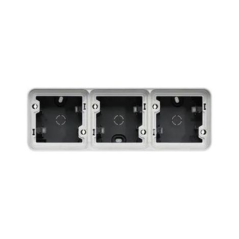 Hager Cubyko Triple Horizontale Verteilerdose grau