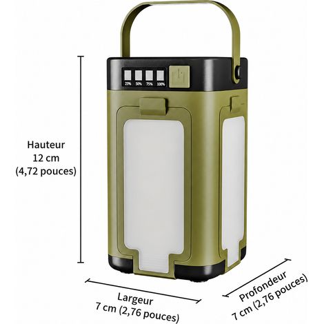 Lanterne de camping LED solaire pliable 4 feuilles LY24 5W rechargeable 2000 mAh ly24 14,2 × 8,2 × 8,2 cm 316 g – Livraison gratuite