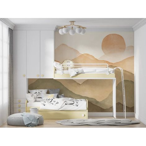 Papier Peint Montagne - Coucher de Soleil sur les Sommets - 150 x 250 cm (1/2)