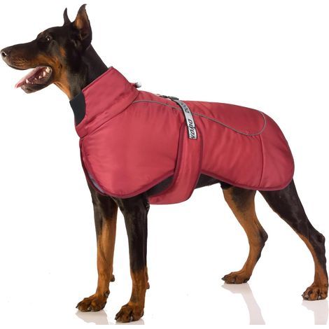 Manteau d'hiver pour Chien Veste Chaud Coupe-Vent Vêtements Réfléchissant Extérieur pour Temps Froid Manteaux Gilet Réglable pour Chiens de Moyenne et Grande Taille