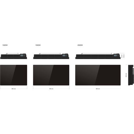 Radiateur à inertie céramique 2000W noir – Chaleur douce et homogène – Programmation LCD – Surface de chauffe jusqu'à 20m² – Kalia — vue 4