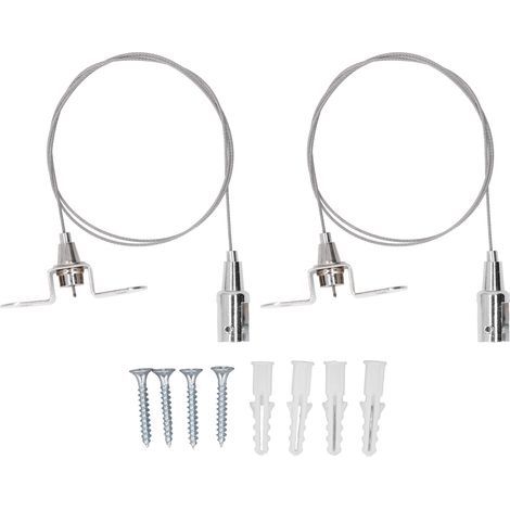 Fil d'accrochage photo 90cm en acier inoxydable, câble réglable pour cadres, lampes et expositions (charge 30kg) (1/5)