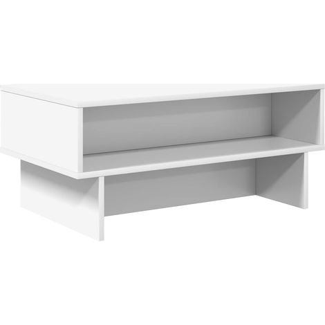 Table basse Blanc 80 x 46 x 35 cm Bois d'ingénierie