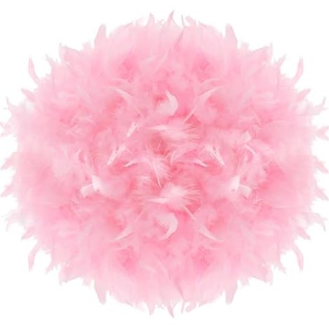 Abat-jour plume rose - Abat-jour moelleux pour plafond, lampe de table, suspension, abat-jour au sol pour chambre à coucher, salon, hôtel - 40 cm de diamètre