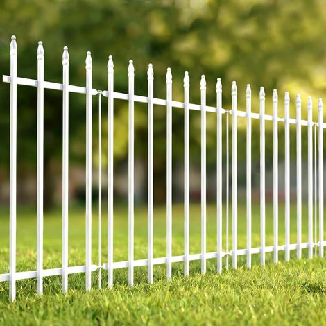 Clôture de jardin décorative en métal - 91 cm de haut x 71 cm de large (5 panneaux, longueur totale 3,5 m) - Clôture paysagère pour chien, pour parterre de fleurs, cour, barrière pour animaux (1/5)