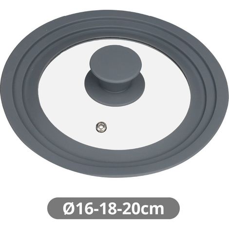 Couvercle universel en silicone pour casseroles et poêles de 16, 18 et 20 cm (1/5)