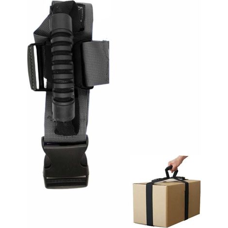 Tragegurt mit Griff, verstellbarer Packgurt, Nylon-Tragegurt für Zuhause oder Büro (schwarz - B 192 cm) (1/5)