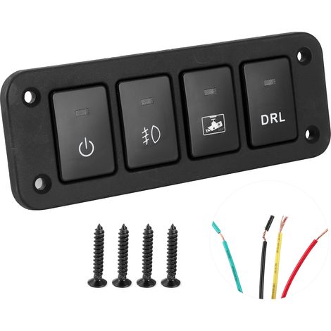 Pannello pulsanti LED per auto, pannello interruttori, solido e durevole, resistente all'usura per auto Highlander 12V-24V DC. (1/5)