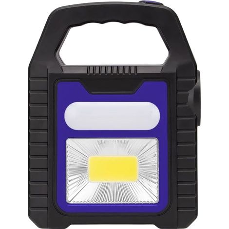 Tragbare Solarleuchte COB LED, wasserdicht, Arbeitsleuchte, Notscheinwerfer, USB-wiederaufladbare Handlampe, Outdoor-Wandern, Camping, 1 Stück (Blau)