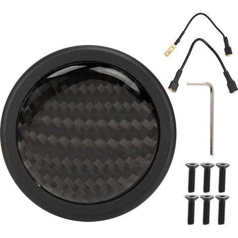 Bouton poussoir de klaxon en Fiber de carbone pour volant MOMO à 6 boulons, pièces modifiées de voiture automobile. (1/5)