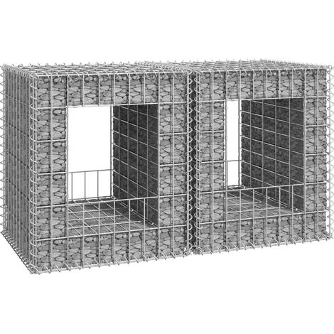 Poteaux à panier de gabion Jardinières à gabion Clôtures de gabion 2 pcs 50x50x60 cm Fer KOL9072 (1/5)