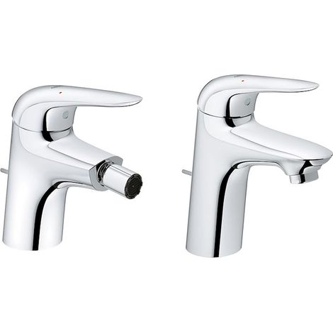 Set di miscelatori lavabo e bidet con piletta di scarico inclusa Grohe Eurostyle New