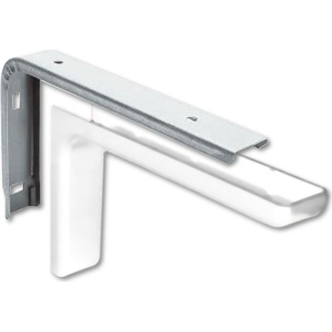 Regalkonsole Regalbodenträger mit Abdeckung Größe: 18 cm weiß (1/2)