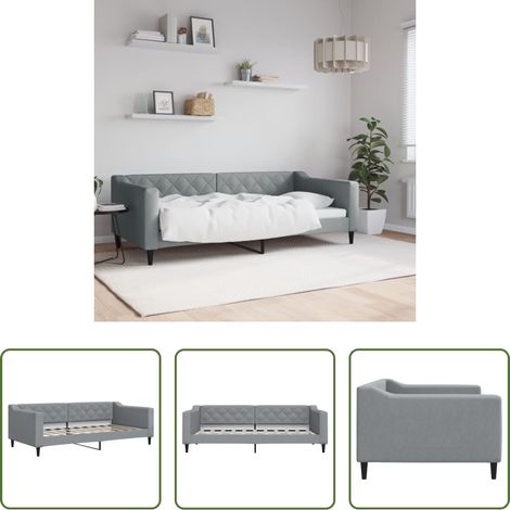 vidaXL Schlafsofa - Tagesbett Hellgrau 90x190 cm Stoff (1/5)
