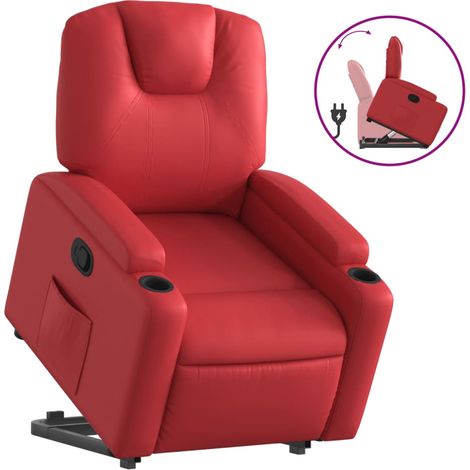 Maison Exclusive - Relaxsessel mit Aufstehhilfe Rot Kunstleder