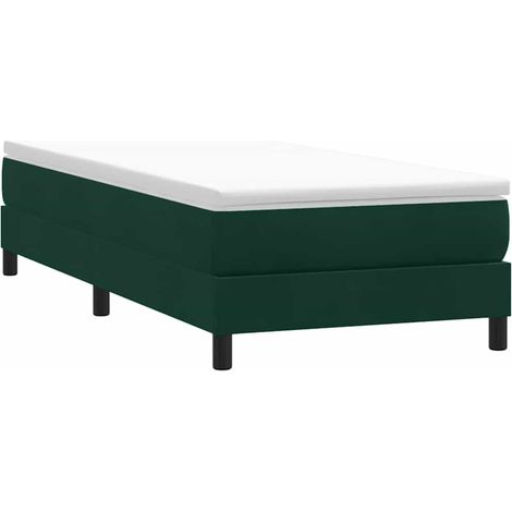 Boxspringbett ohne Matratze Dunkelgrün 100x210 cm Samt