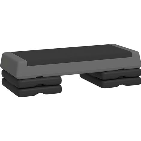 Step aerobico regolabile 77x36 cm in plastica grigia, altezza 10,5-20,5 cm - CHICFURN (1/5)