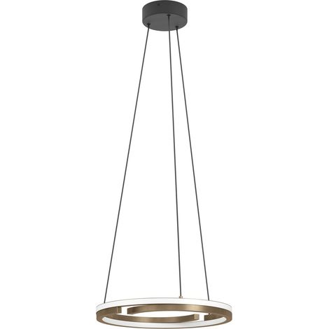 Lampadario Mezzomonte Alluminio Nero Bronzo 2 Luci Led 40W 2220+2220Lm Ip20