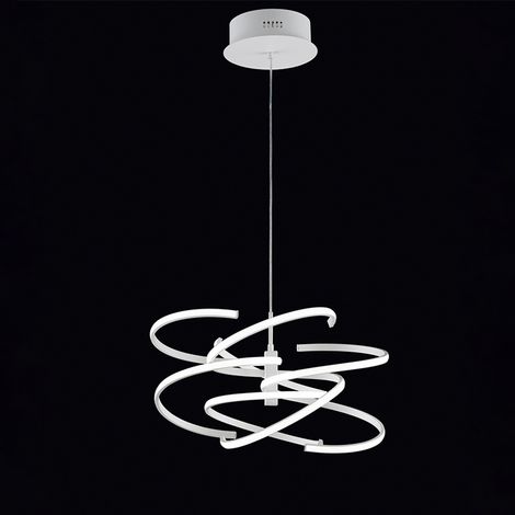 NEST Sospensione in metallo verniciato bianco diffusori silicone LED 100W 8000LM 3000K diametro 60cm (1/2)