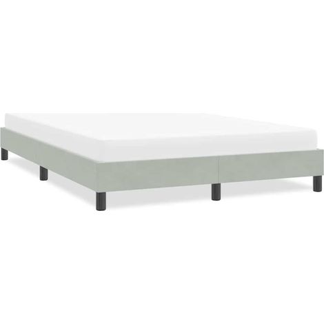 Bettgestell ohne Matratze Hellgrau 160x210 cm Samt