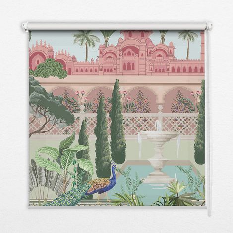 Tenda a Rullo Interna per Finestra - Tenda Filtrante Luce - Tenda Privacy - Tenda Decorativa Rettangolare - Rullo per Interni - (150 cm x 140 cm) - Palazzo con giardino