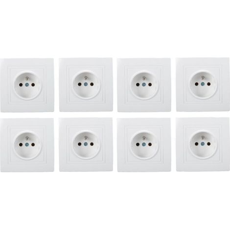 French wall socket of 8 pieces, 16 A, 220 V, for homes, offices and hotels. (1/4)