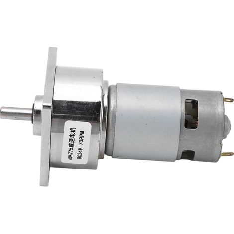 Moteur à engrenages DC auto-bloquant, carter en alliage d'aluminium, bobine en laiton, micro motoréducteur à vis sans fin 24V 3,8A 70 tr/min couple 13,6 kg.cm (1/5)