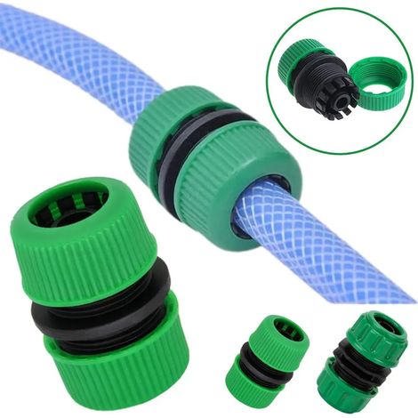 (A) Kit de raccord rapide pour tuyau d'arrosage (1 pièce) - Réparation de raccord - Accessoires d'irrigation - Rallonge pour tuyau d'arrosage - Irrigation goutte à goutte de jardin (1/4)