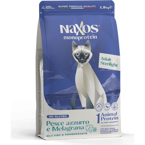 NAXOS CAT STERILIZED per gatti sterilizzati al gusto di pesce e melograno 1,5 kg