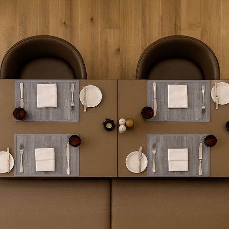 Bambus polyester tischsets 6er set mit untersetzern