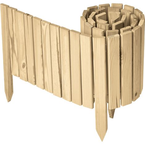 Garronda clôture de Jardin en Bois Bordure Jardin Cloture Jardin Exterieur, Palissade Bordurette Longueur: 200 cm GD-0149 (Naturel (Non imprégné), Hauteur : 30 cm)