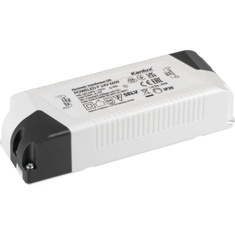 Trasformatore elettronico LED 24V 60W - Compatto - Sicurezza IP20 - Kanlux (1/2)