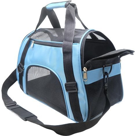Sac pour animaux de compagnie, adapté aux petits chats, chatons, chiots, petits chiens, approuvé pour l'aviation (432026cm, bleu) (1/5)