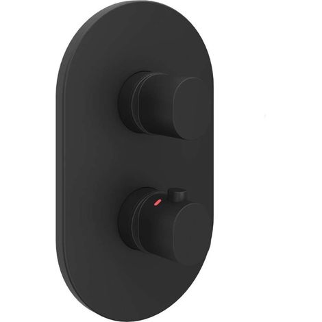 Ravak Chrome II - Grifo termostático empotrado para 3 dispositivos, negro X070469 (1/2)