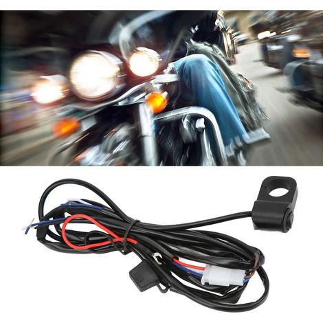 Motorrad-Schalterkabelbaum, Motorrad-Modifikationskabelbaum, Ein-zu-Zwei-Kabelbaum, Zweifarben-LED-Projektorkabelbaum, 2,2 m. (1/5)