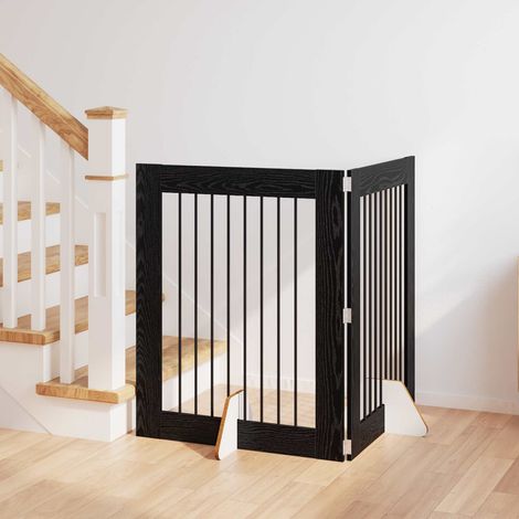 Puerta de perro con soportes 2 pcs Roble Negro 80 x 100 cm