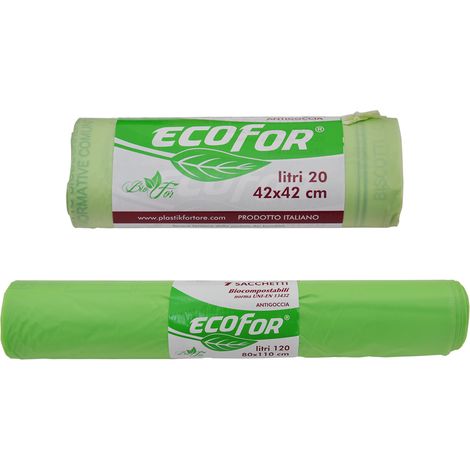1CF SACCHETTI RACCOLTA DIFFERENZIATA COMPOSTABILI cm 42 x 45  - cf.20 pz
