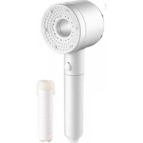 Pommeau de douche 7 en 1, 5 modes réglables, haute pression, économie d'eau, filtre portable, crochet, tuyau, accessoires de salle de bain (1/5)